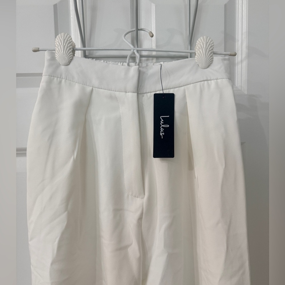 Lulus White Wide Leg Pants XS – High Waist Dressy Trousers NWT